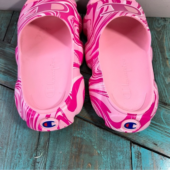 Champion Pink Mellow Squish Swirl Slide Platform Sandals Size 10 - Picture 5 of 9